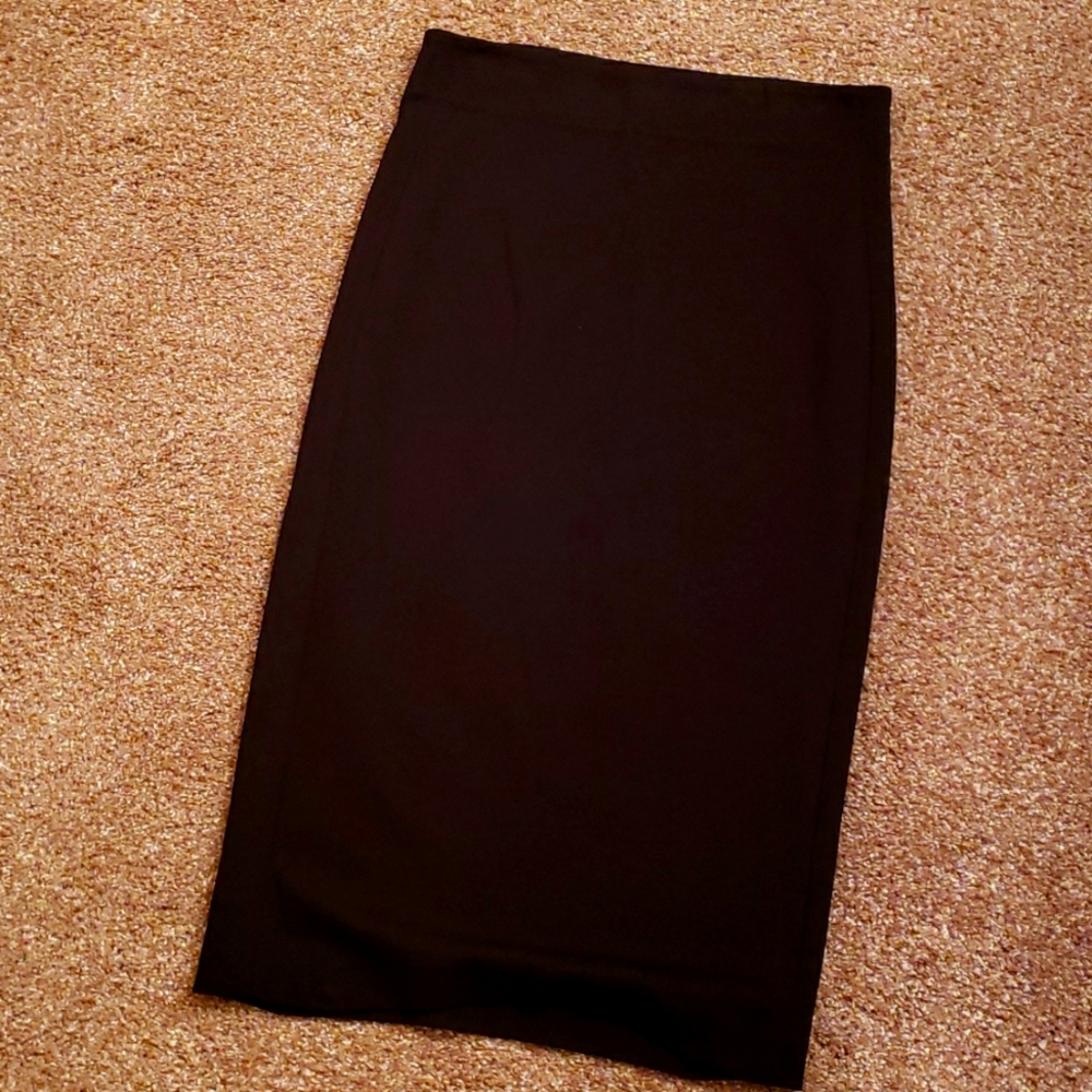 Vince Camuto Black Pull-On Knee Length Stretch Pencil Skirt Size S